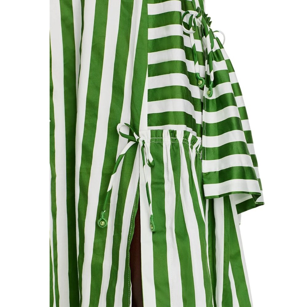 FARM Rio Tropical Flight Stripes Midi Dress, Green/White, NWT 🇧🇷 - Picture 2 of 16